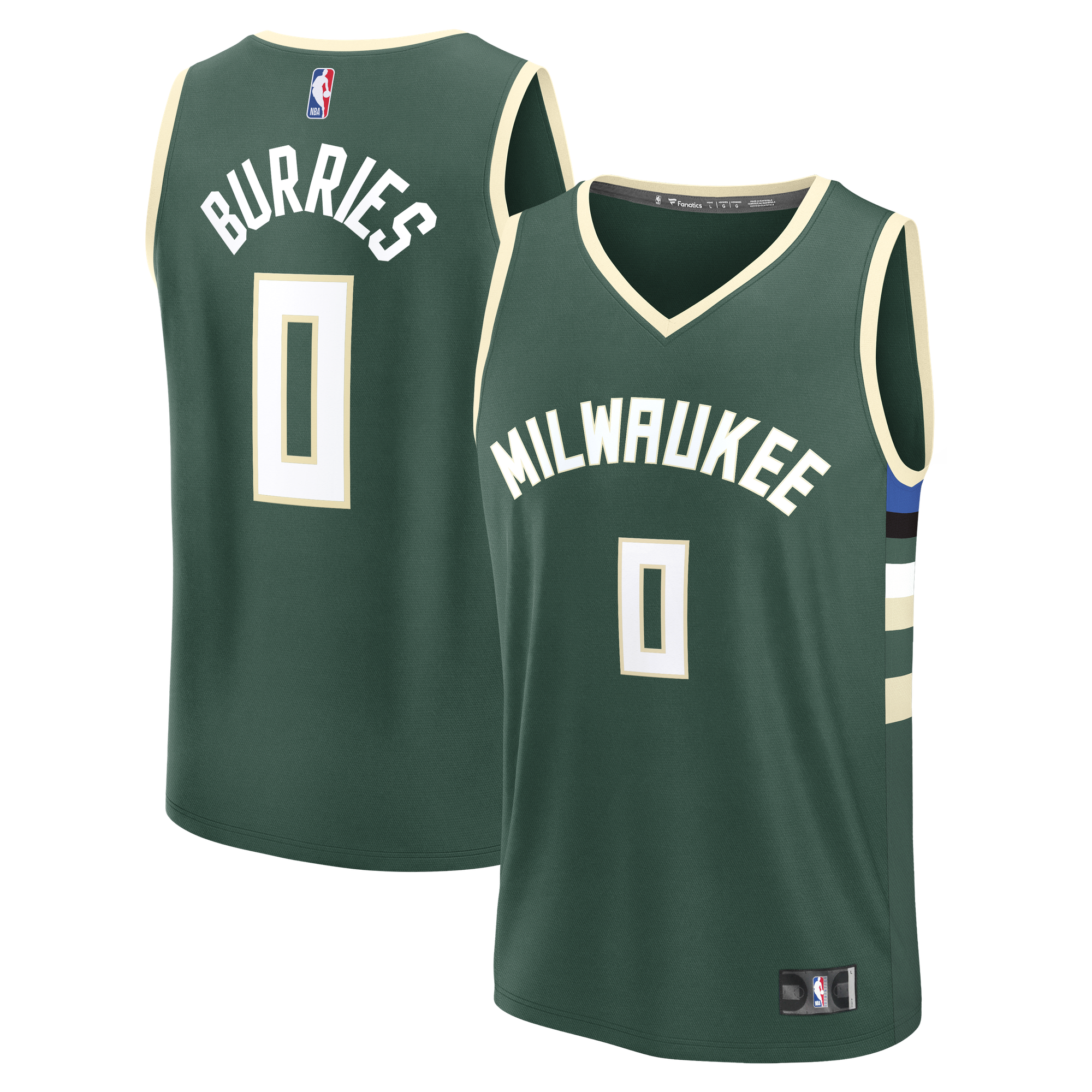 Brayden Burries Milwaukee Bucks Icon Edition Jersey Green NBA Men Fan Wear