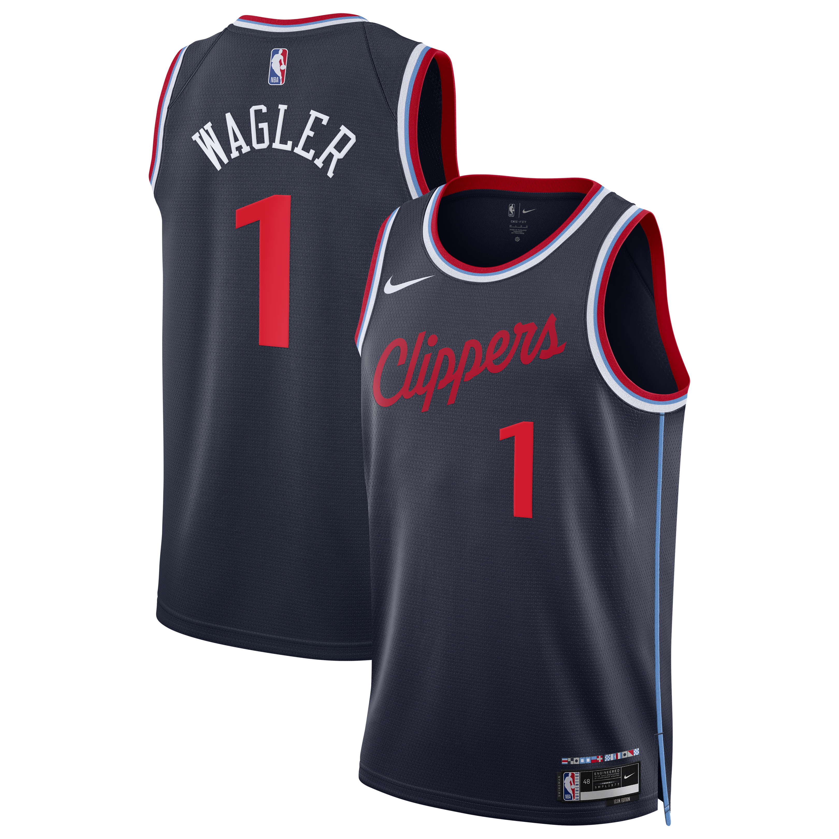 Keaton Wagler Los Angeles Clippers Icon Edition Jersey Navy NBA Youth Fan Wear