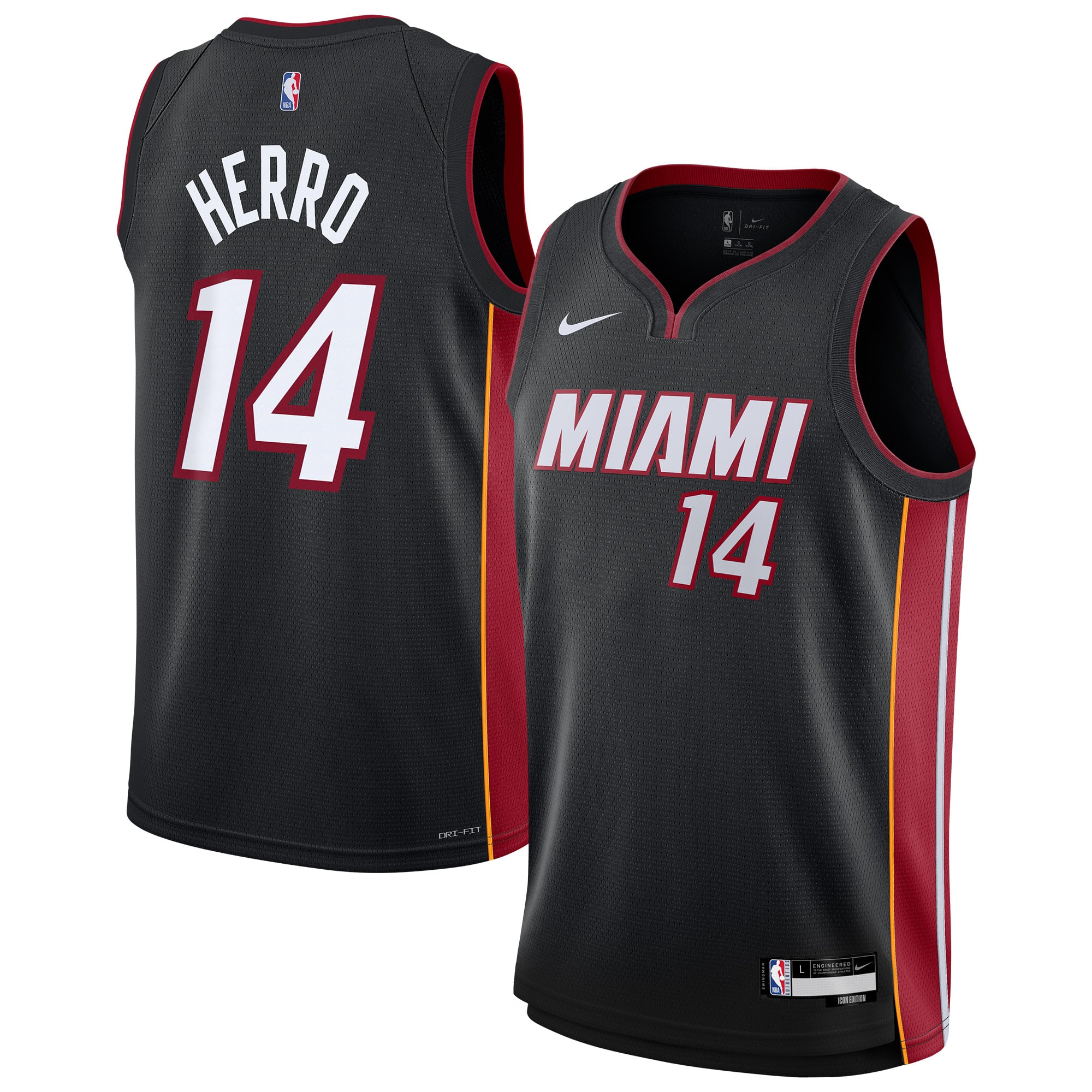 Tyler Herro Miami Heat Swingman Jersey Black NBA Youth Fan Wear