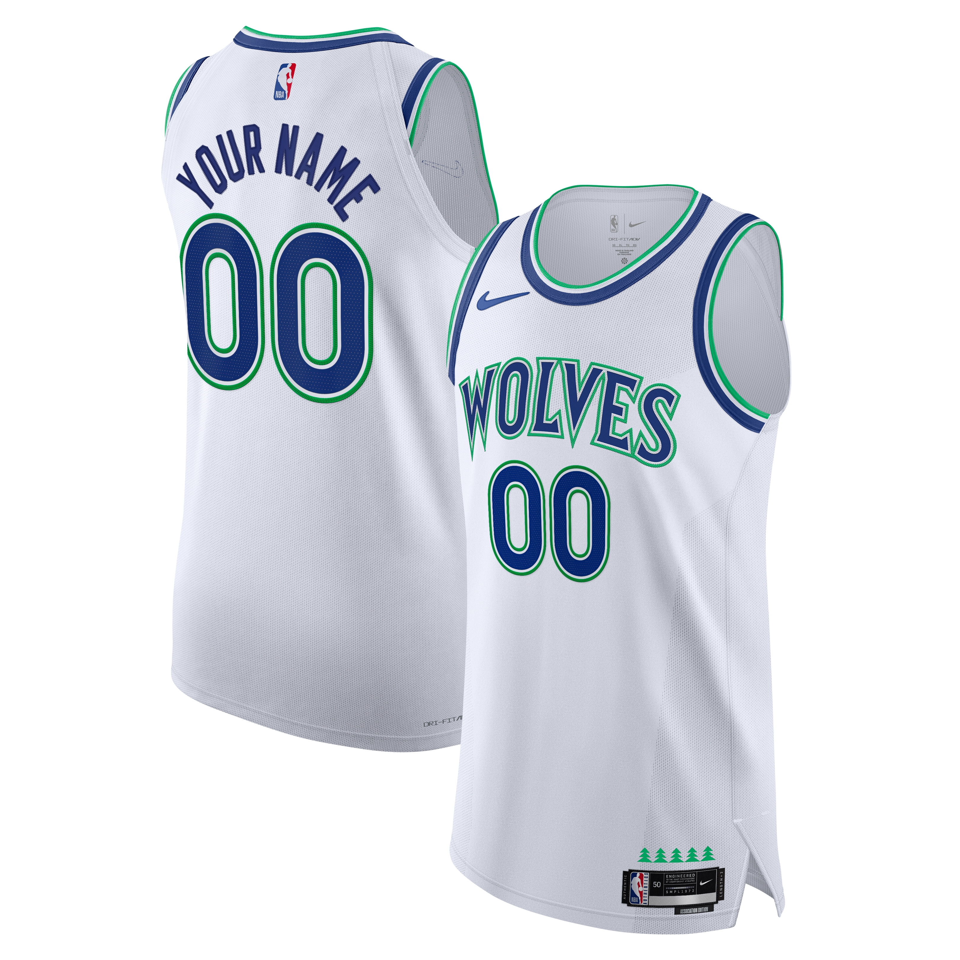 Minnesota Timberwolves Association Edition Jersey White NBA Youth Fan Wear