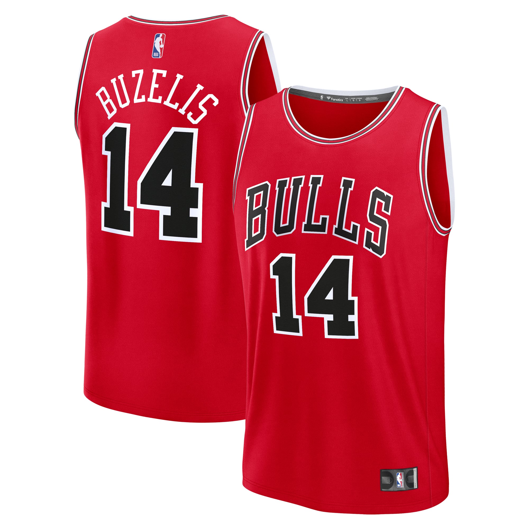 Matas Buzelis Chicago Bulls Player Jersey Red NBA Youth Fan Wear