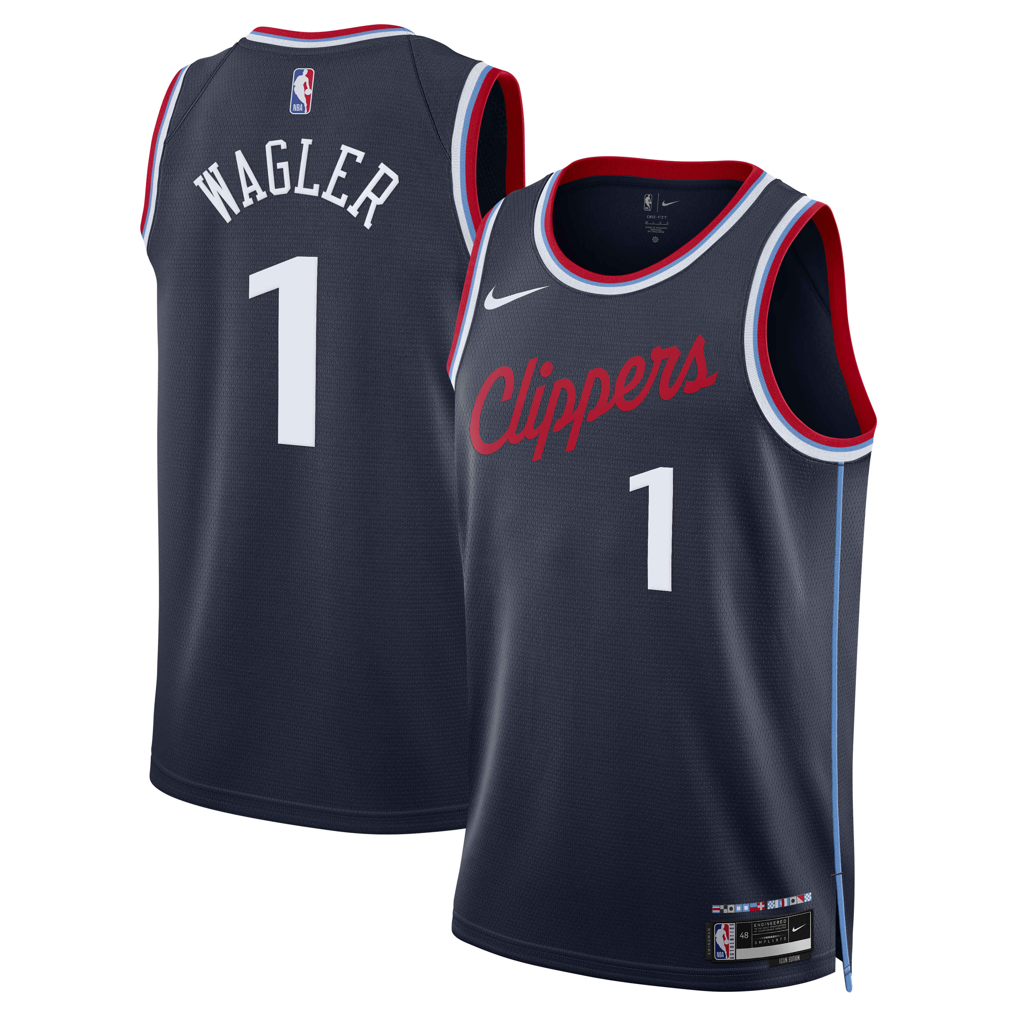 Keaton Wagler Los Angeles Clippers Icon Edition Jersey Navy NBA Women Fan Wear