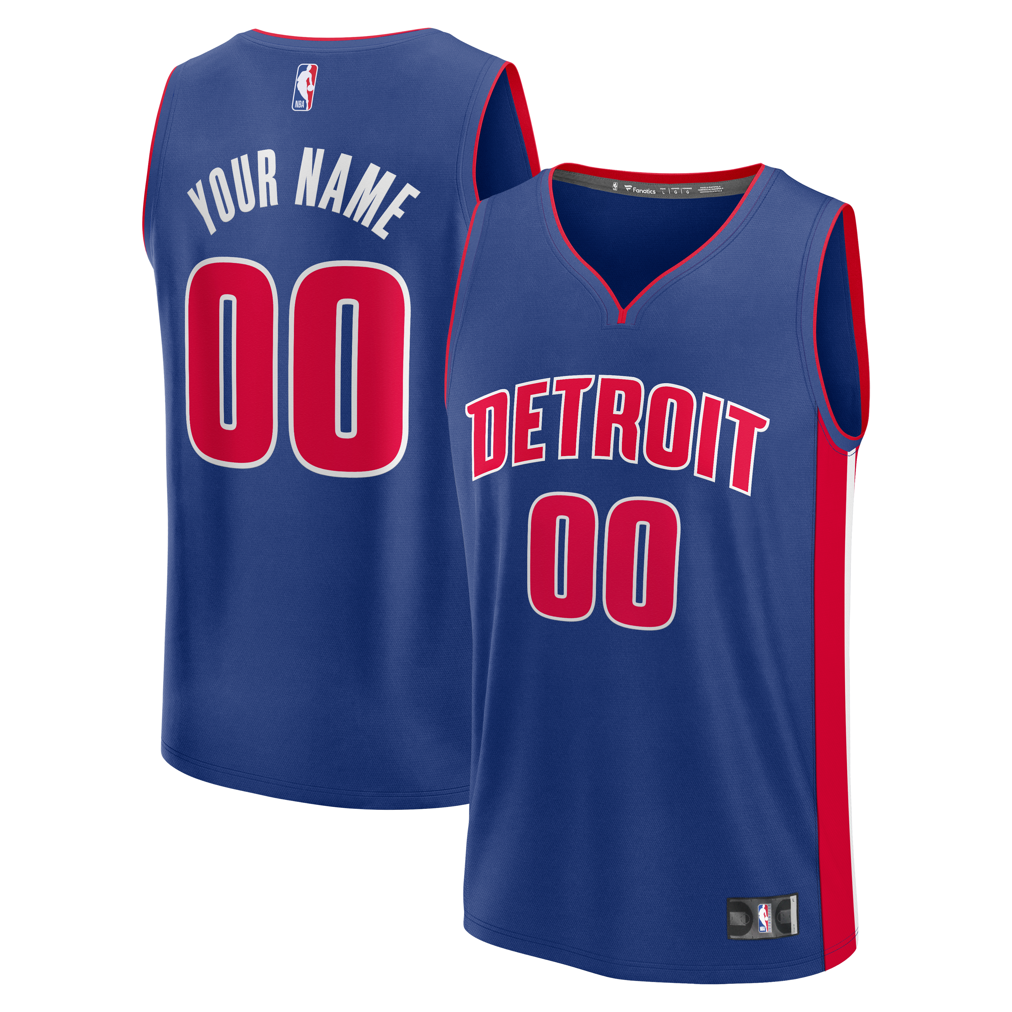 Detroit Pistons Replica Jersey Blue NBA Youth Fan Wear Custom Number