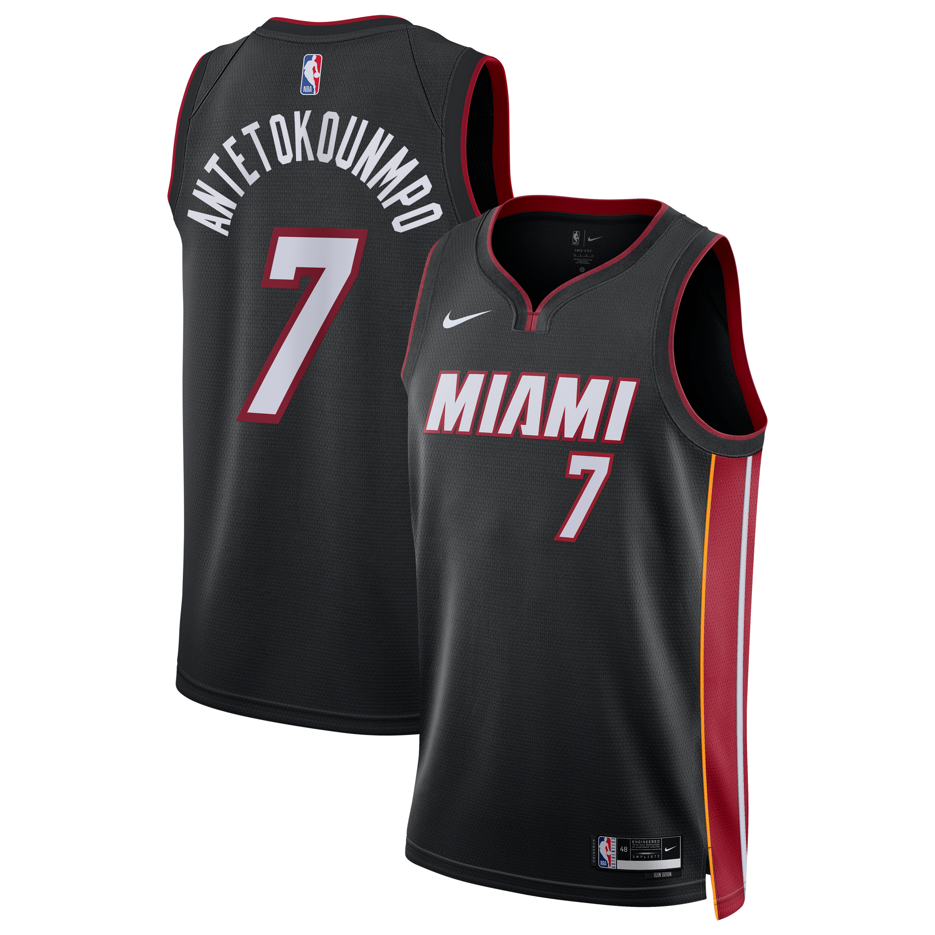 Giannis Antetokounmpo Miami Heat Jersey Black NBA Men Fan Wear