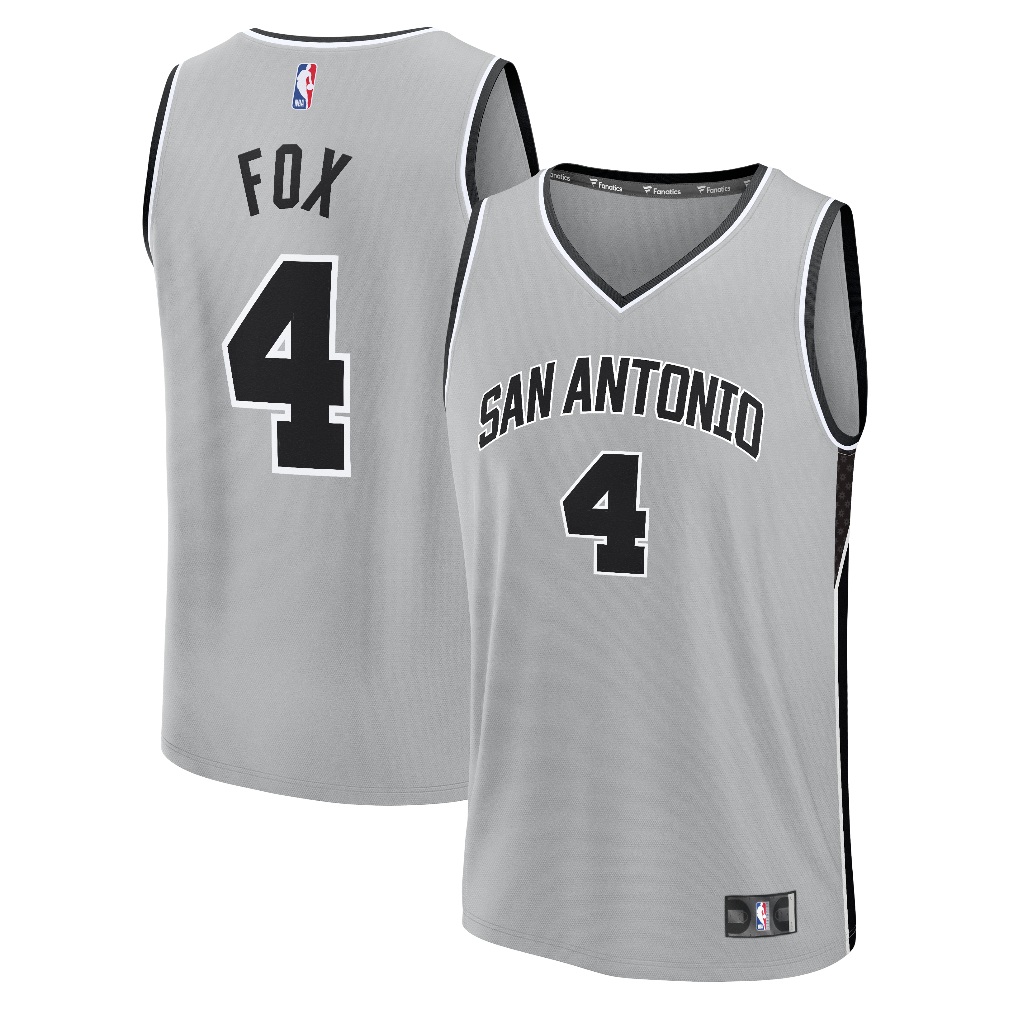 De'Aaron Fox San Antonio Spurs Statement Edition Jersey Silver NBA Men Fan Wear