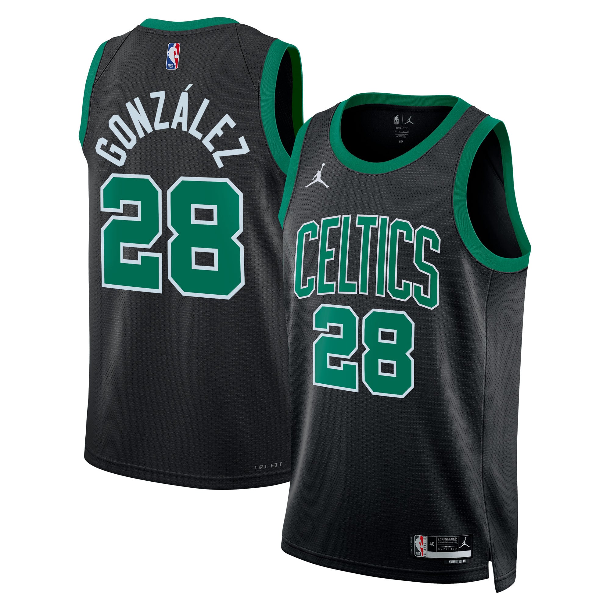 Boston Celtics Statement Edition Jersey Black NBA Men Fan Wear Custom Number