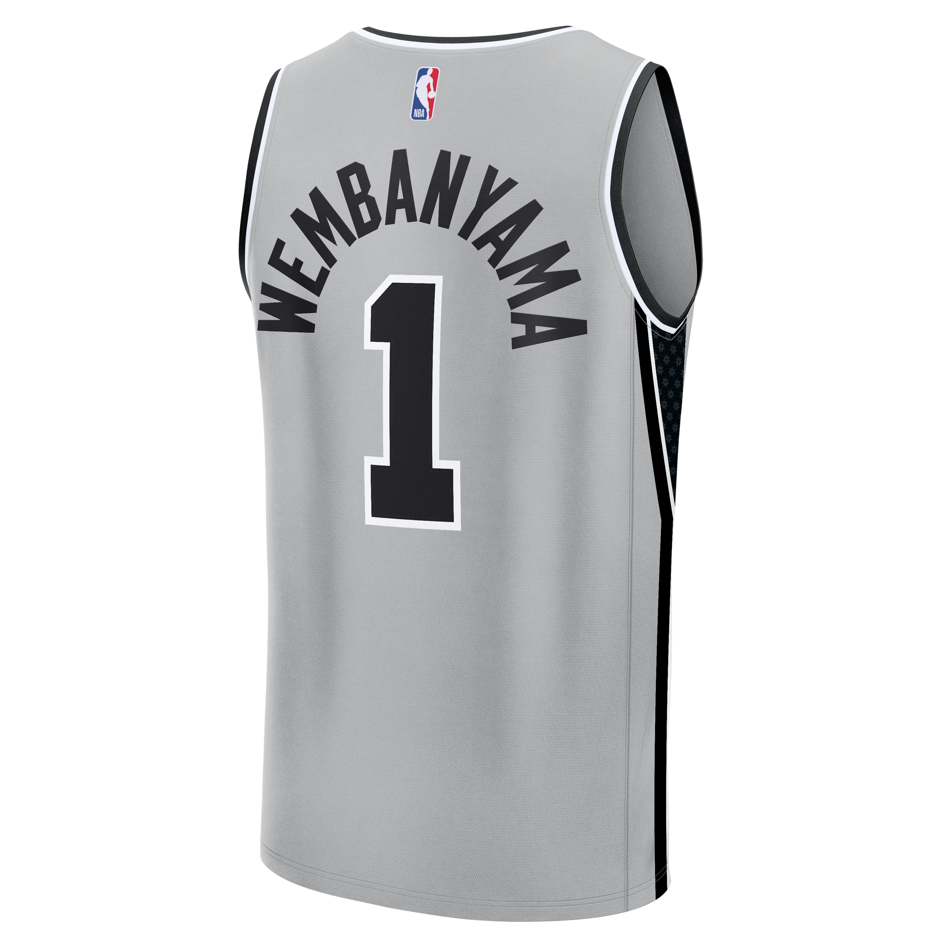 Victor Wembanyama San Antonio Spurs Fast Break Jersey Silver NBA Youth Fan Wear Victor Wembanyama