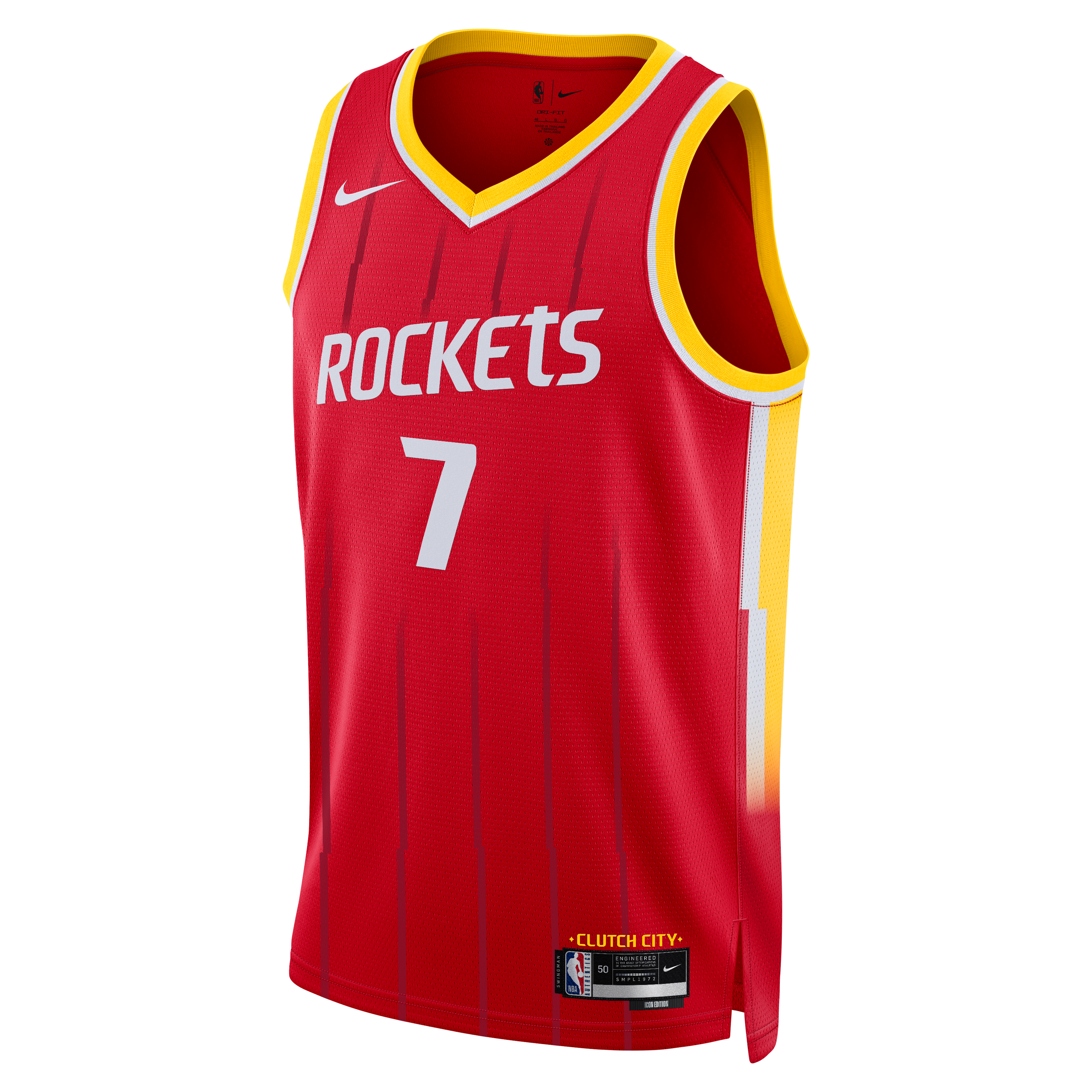 Kevin Durant Houston Rockets Icon Edition Jersey Red NBA Men Fan Wear Kevin Durant