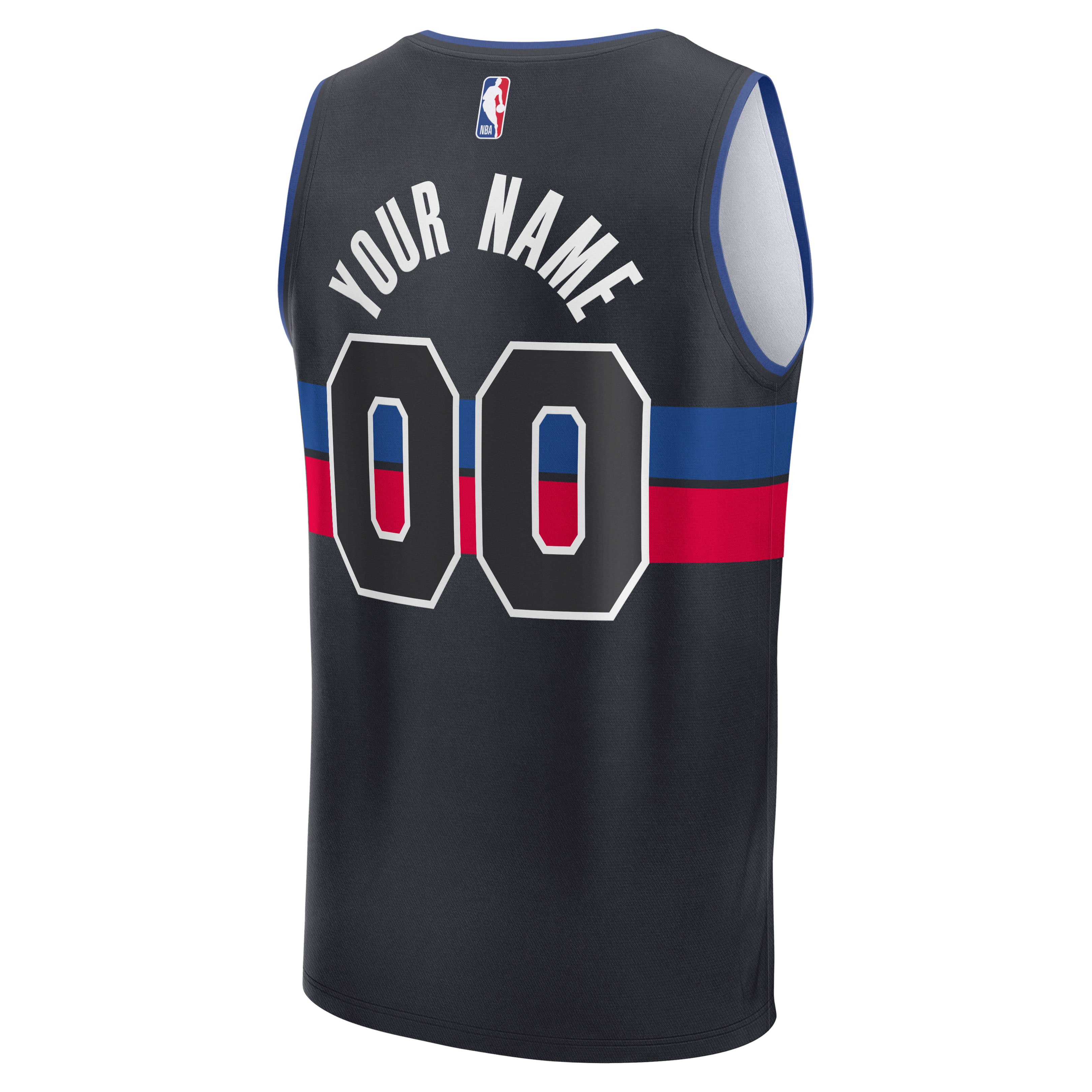 Detroit Pistons Custom Jersey Black NBA Women Fan Wear Custom Number