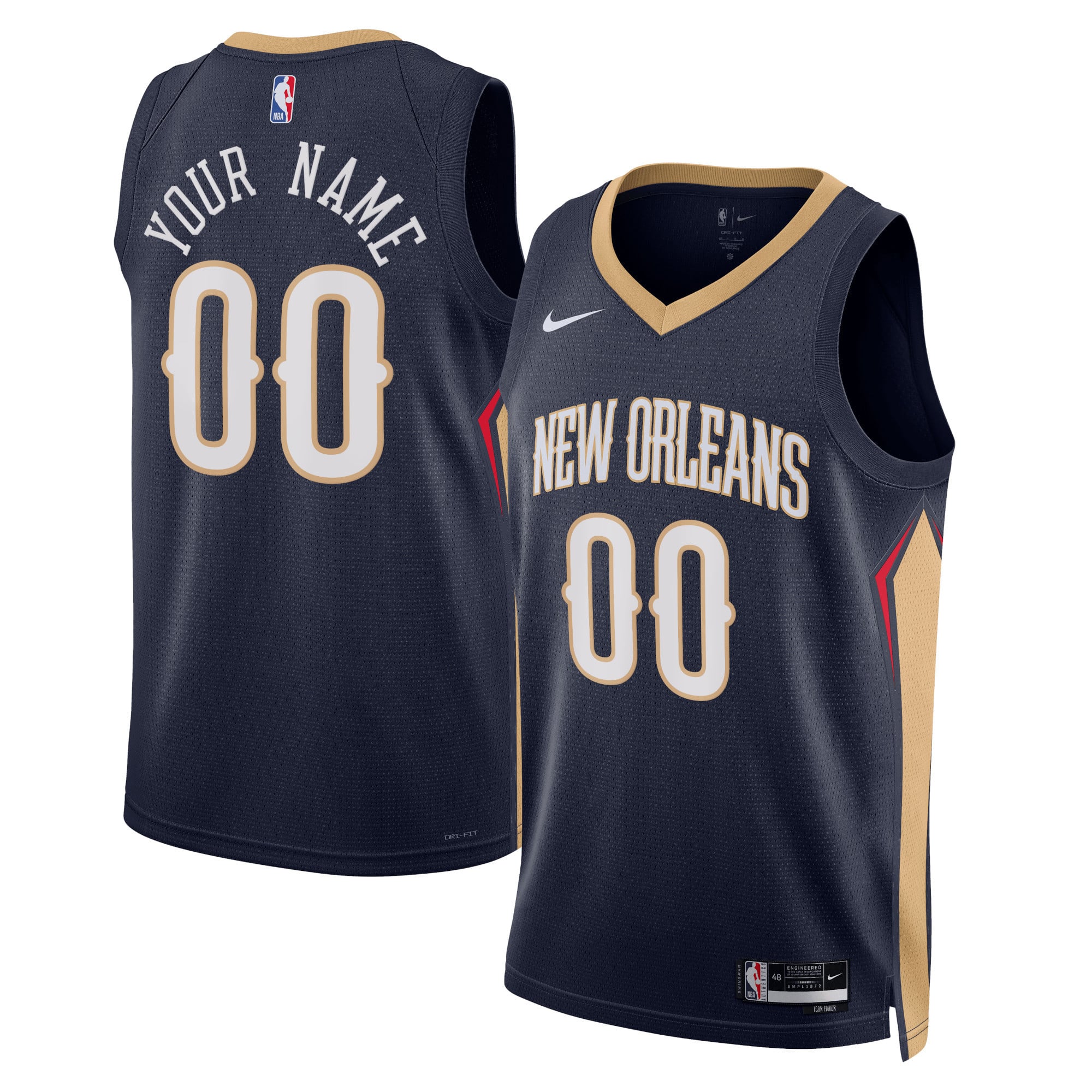 New Orleans Pelicans Jersey Navy NBA Men Fan Wear