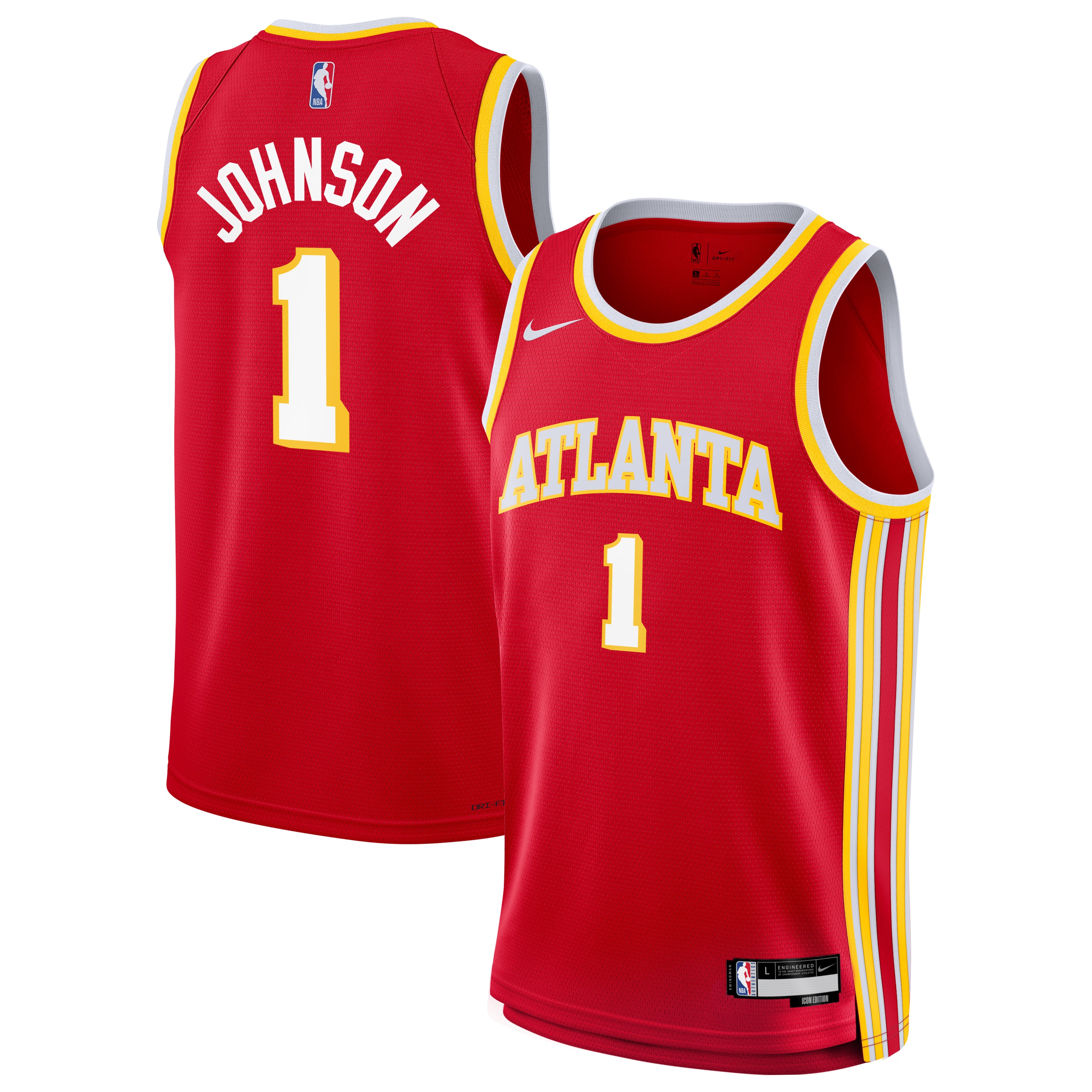 Jalen Johnson Atlanta Hawks Icon Edition Jersey Red NBA Youth Fan Wear Jalen Johnson
