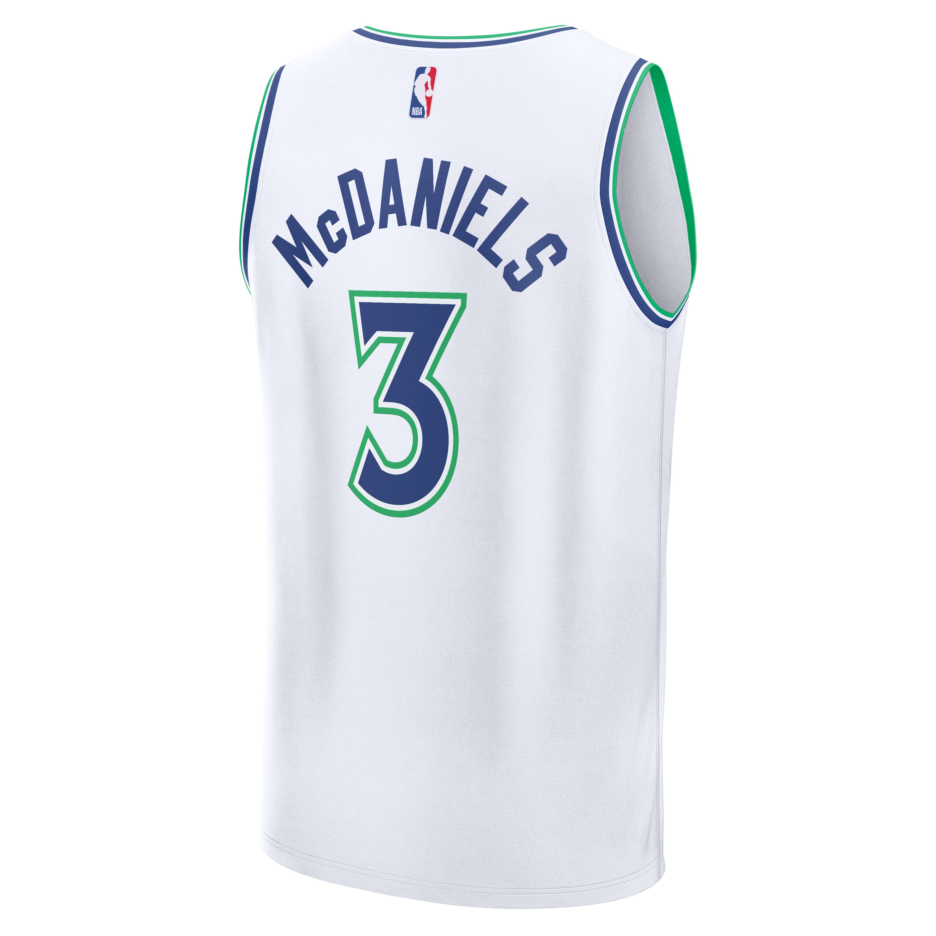 Jaden McDaniels Minnesota Timberwolves Fast Break Jersey White NBA Youth Fan Wear Jaden McDaniels