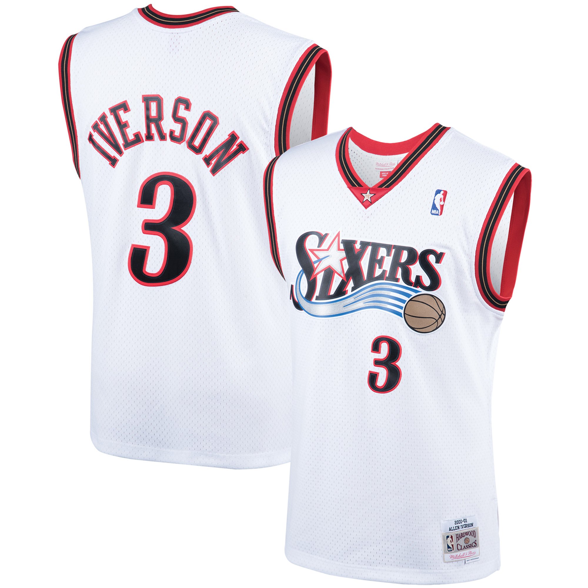 Allen Iverson Philadelphia 76ers Swingman Jersey White NBA Men Fan Wear