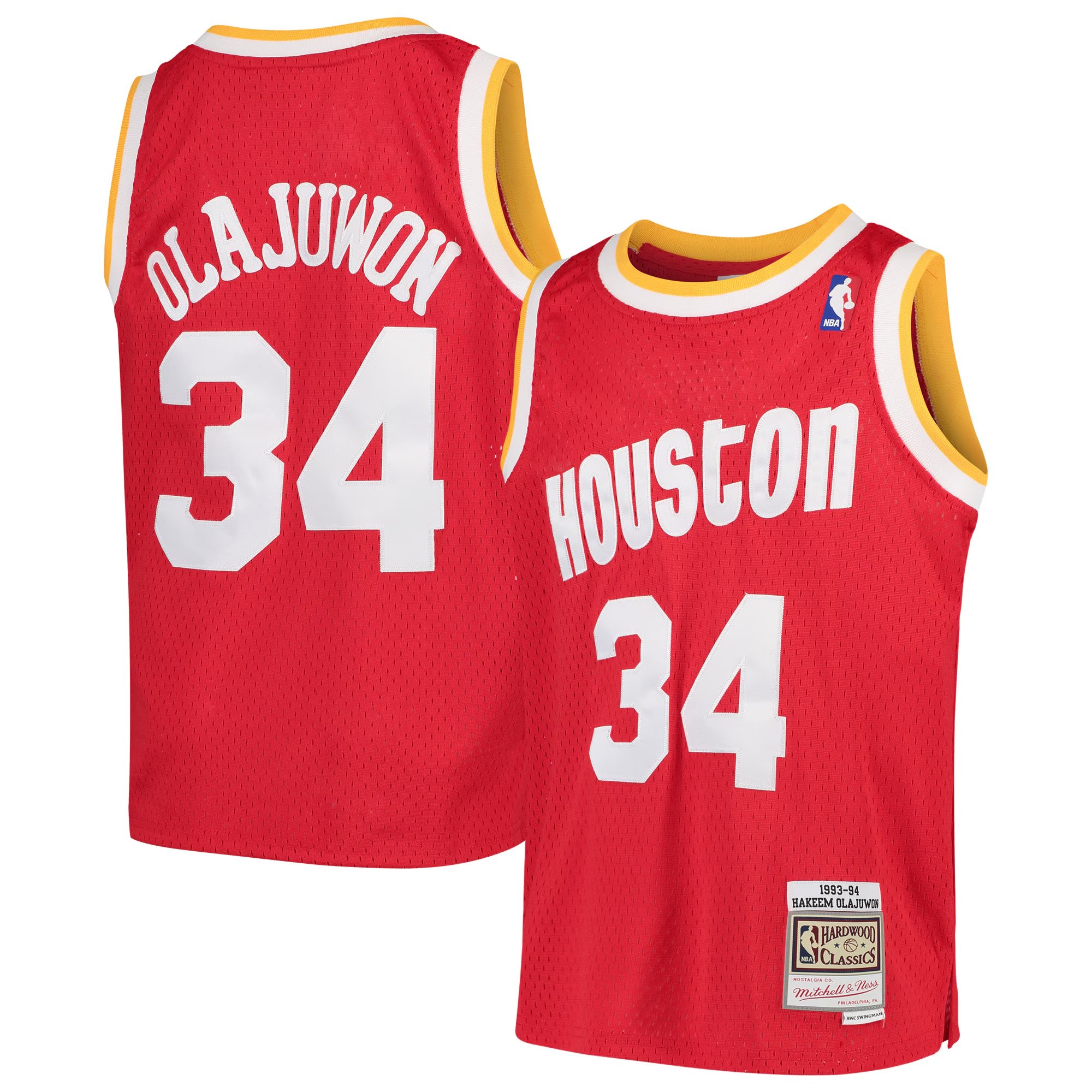 Hakeem Olajuwon Houston Rockets Swingman Jersey Red NBA Men Fan Wear