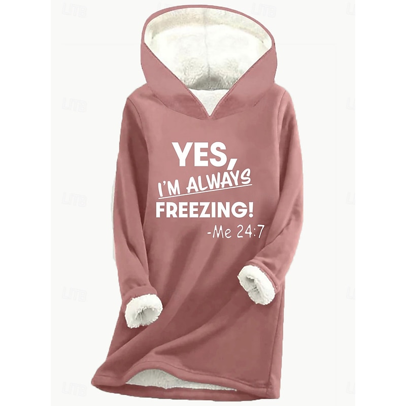 Women's Hoodie Sweatshirt  Letter Street Dailywear Print Casual Comfrt Hoodie Long Sleeve Micro-elastic Fall Winter Fall & Winter Comfrt Breathable So