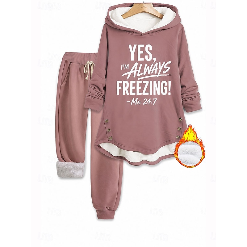 Women's Hoodie Long Sleeve Hooded Letter Print Daily Casual Black Pink Gray Fall & Winter 2026 - $54.99