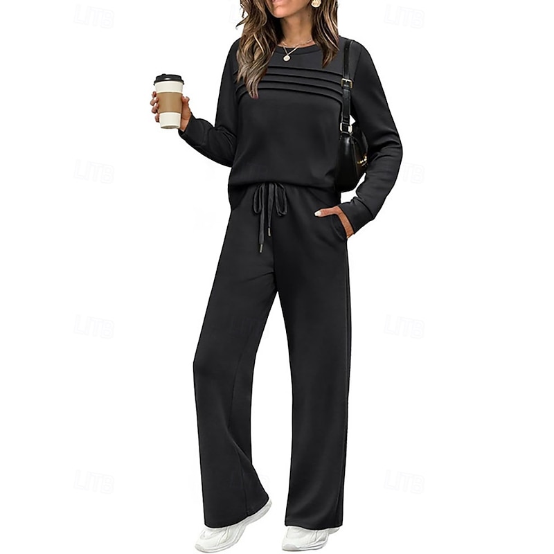 Ruched Drawstring Bolero & Casual Pants Set