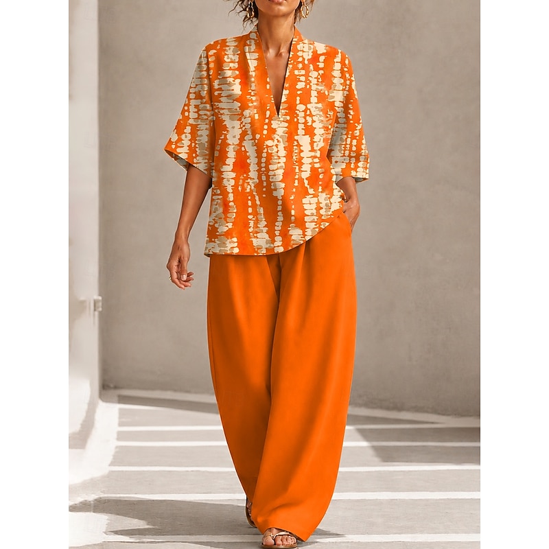 Geometric Print Half Sleeve Shirt & Pants Set