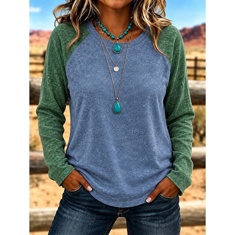 Women's Shirt Washed Cotton 100% Cotton Plain Vintage Fashion Stylish Sleeveless Short Sleeve Long Sleeve Crew Neck Regular Tops Casual Beach Blue Bla