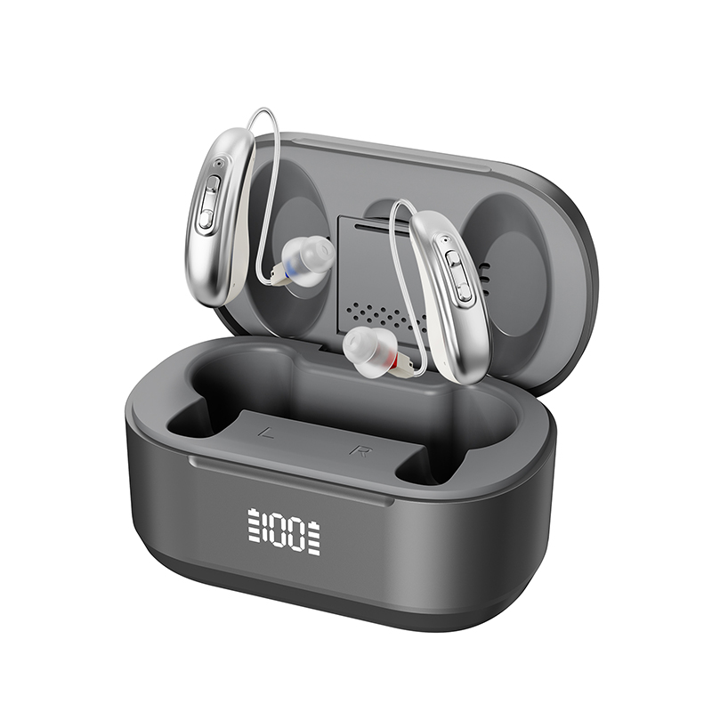 Audelvia RIC sound amplifiers with portable rechargeable case