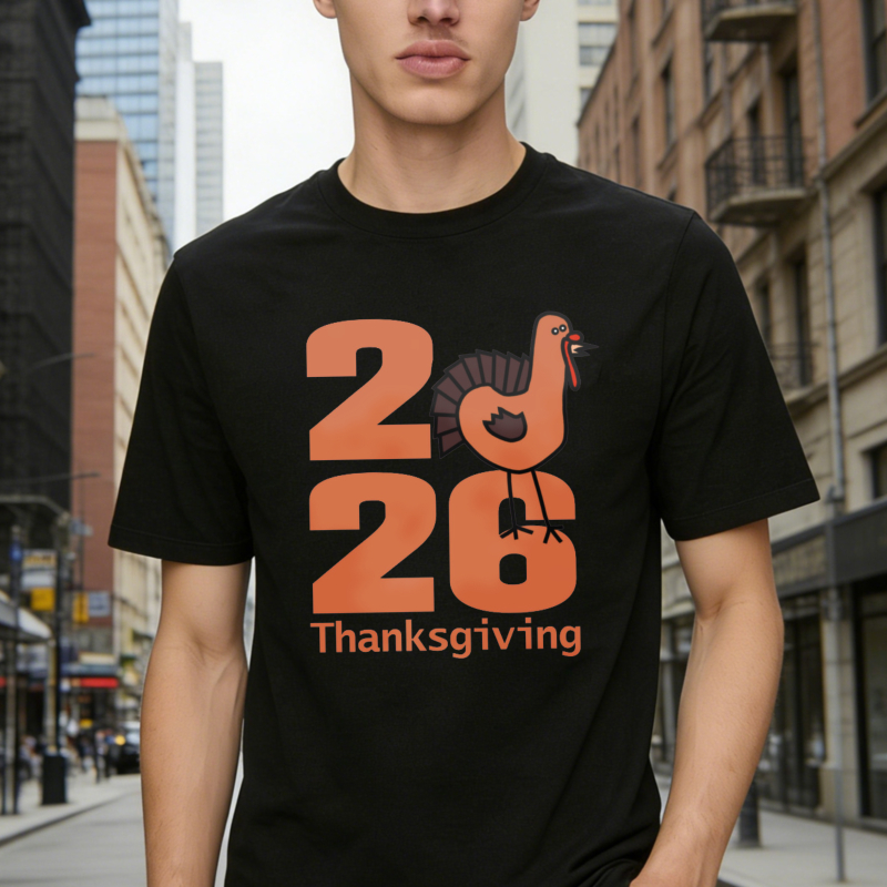 2026 Thanksgiving Turkey Graphic T-shirt