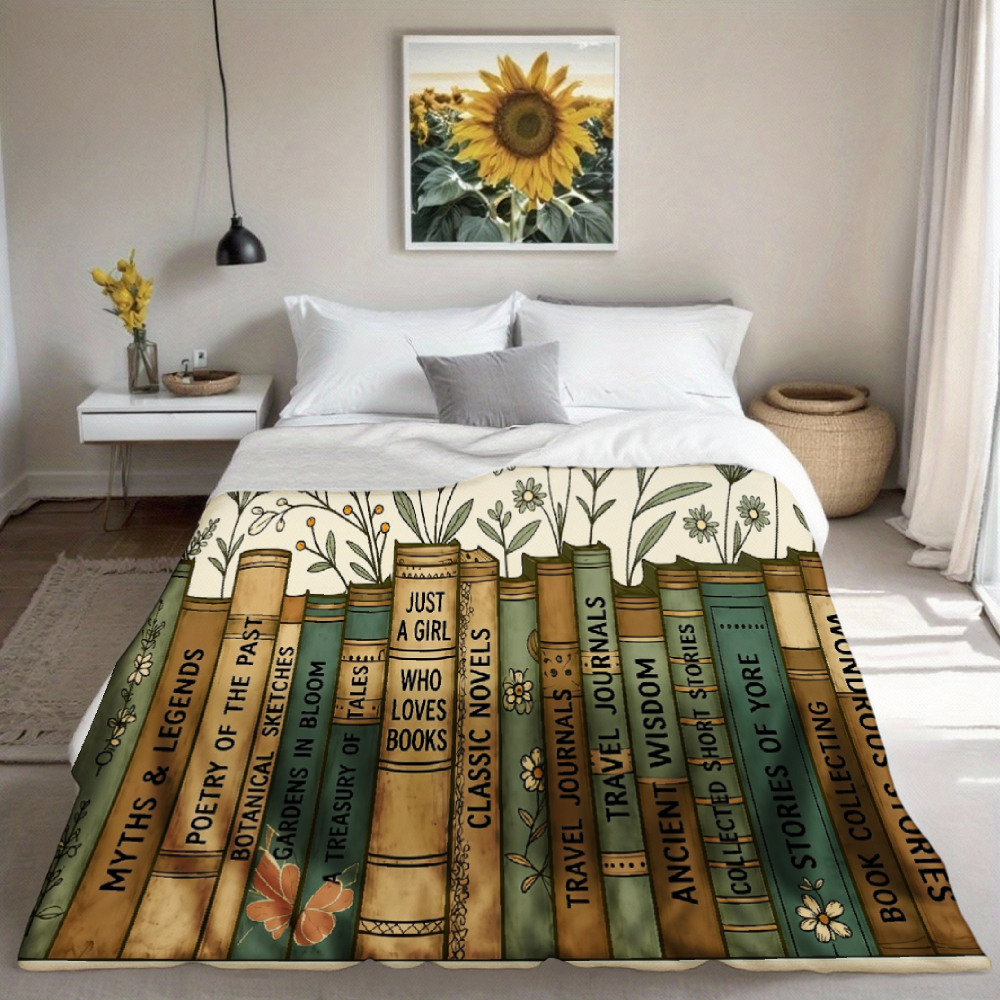 Book Lover Floral & Butterfly Throw Blanket