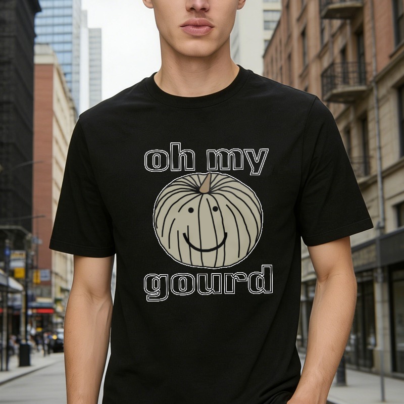 Oh My Gourd Funny Smiling Pumpkin Graphic T-shirt