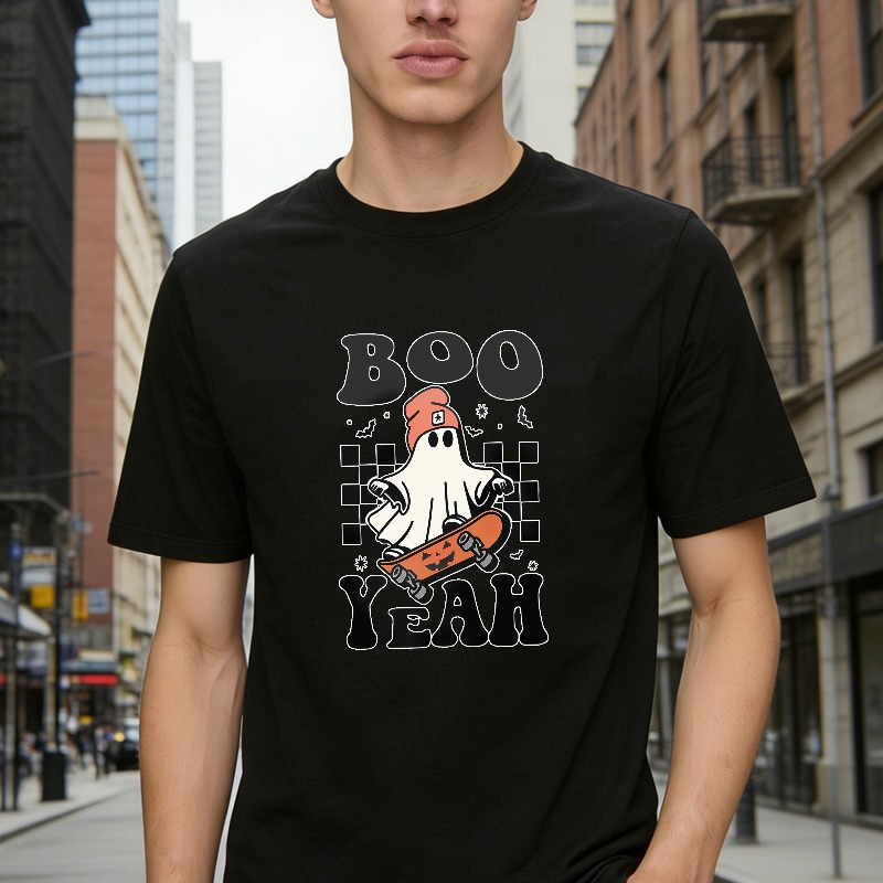 Boo Yeah Ghost Skateboard Graphic Unisex Classic T-shirt
