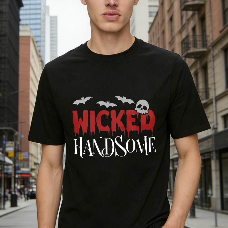 Wicked Handsome Skull And Bats Halloween Graphic Unisex Classic T-shirt