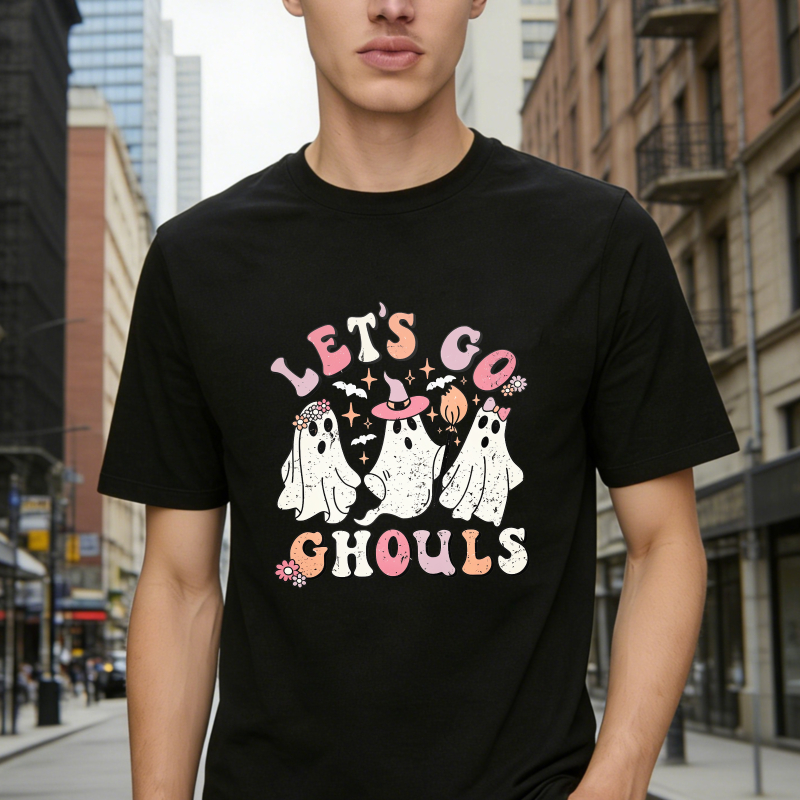 Lets Go Ghouls Cute Ghosts Halloween Unisex Classic T-shirt