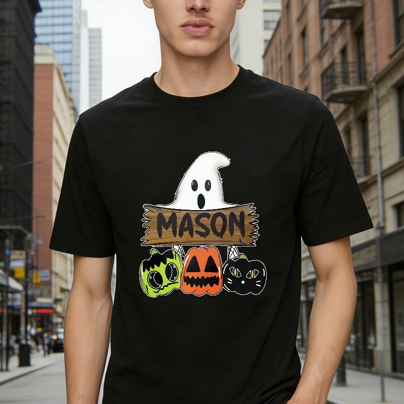 Halloween Ghost And Pumpkins Mason Unisex Classic T-shirt