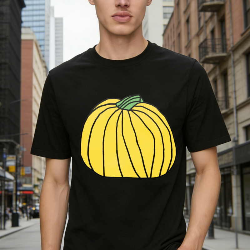 Yellow Pumpkin Graphic T-shirt