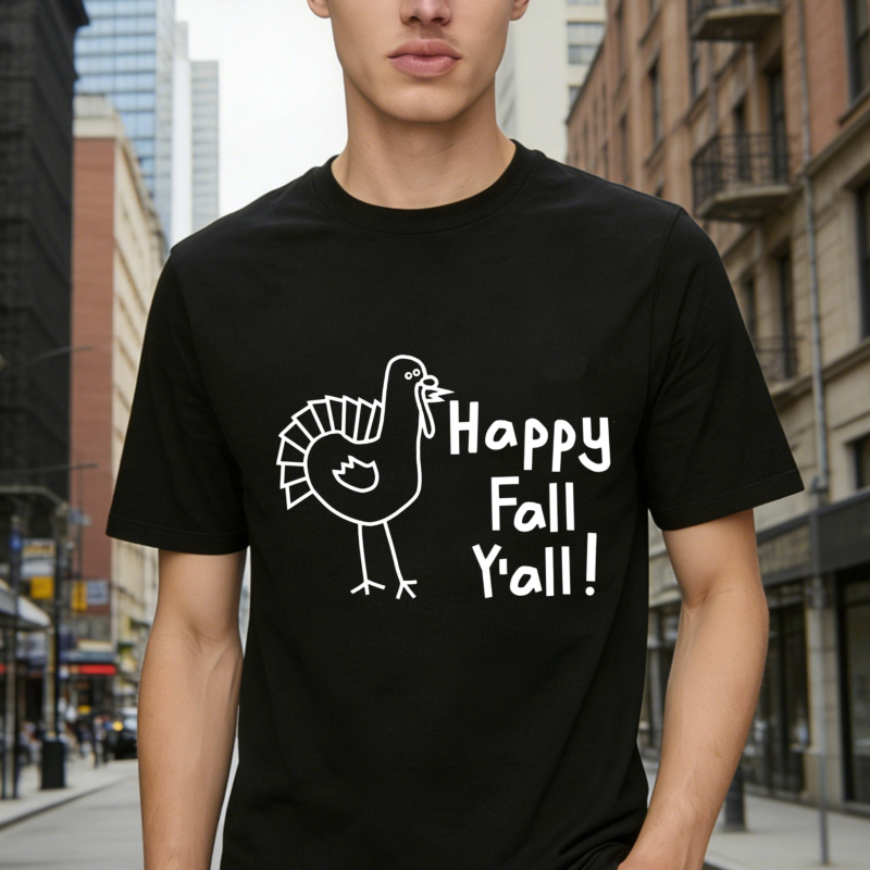 Happy Fall Yall Turkey Graphic T-shirt