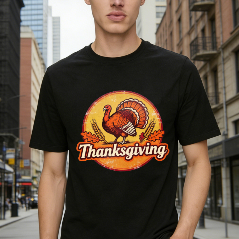 Vintage Thanksgiving Turkey Graphic T-shirt