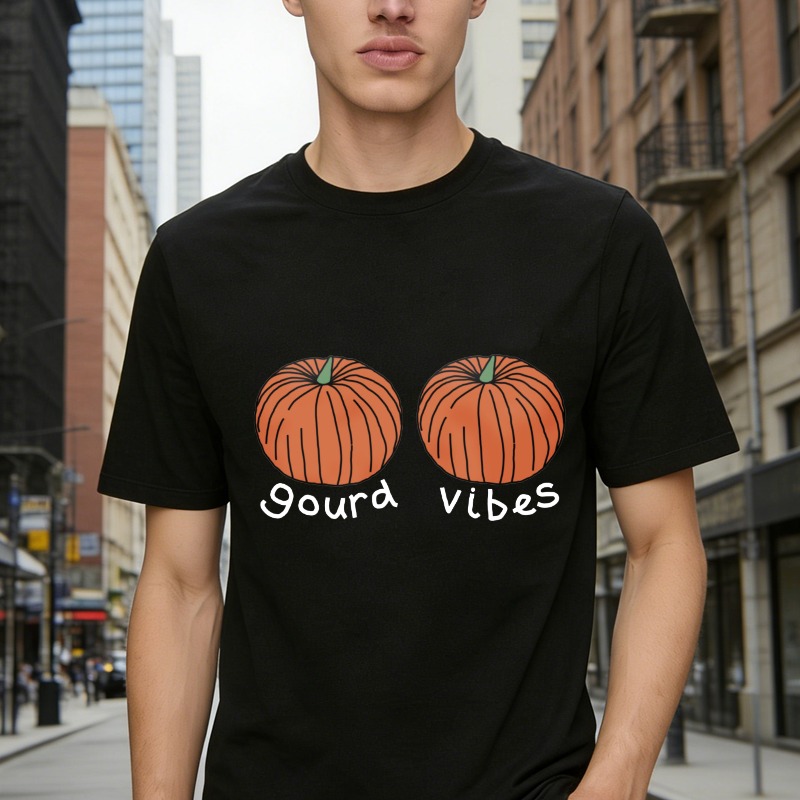 Gourd Vibes Pumpkin Graphic T-shirt