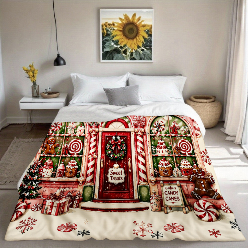 Christmas Candy Shop & Gingerbread Throw Blanket