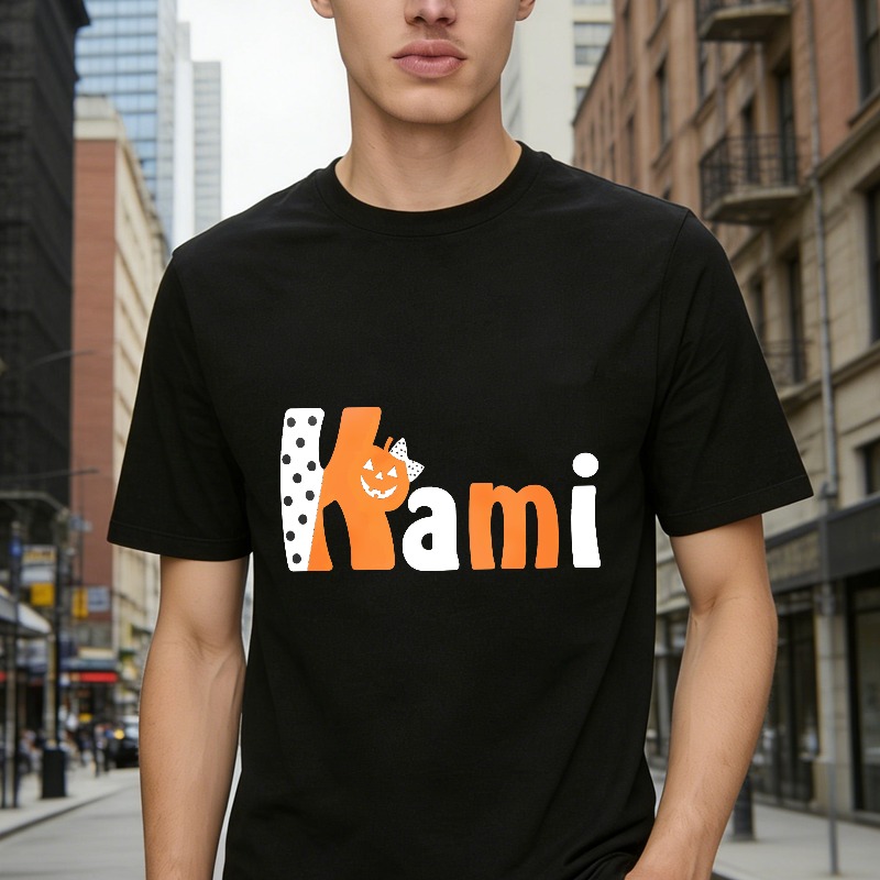 Halloween Pumpkin Cat Name Kami Unisex Classic T-shirt