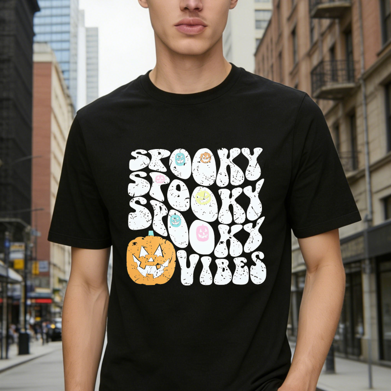 Spooky Stooky Spookxy Vibes Halloween Pumpkin Ghost Unisex Classic T-shirt