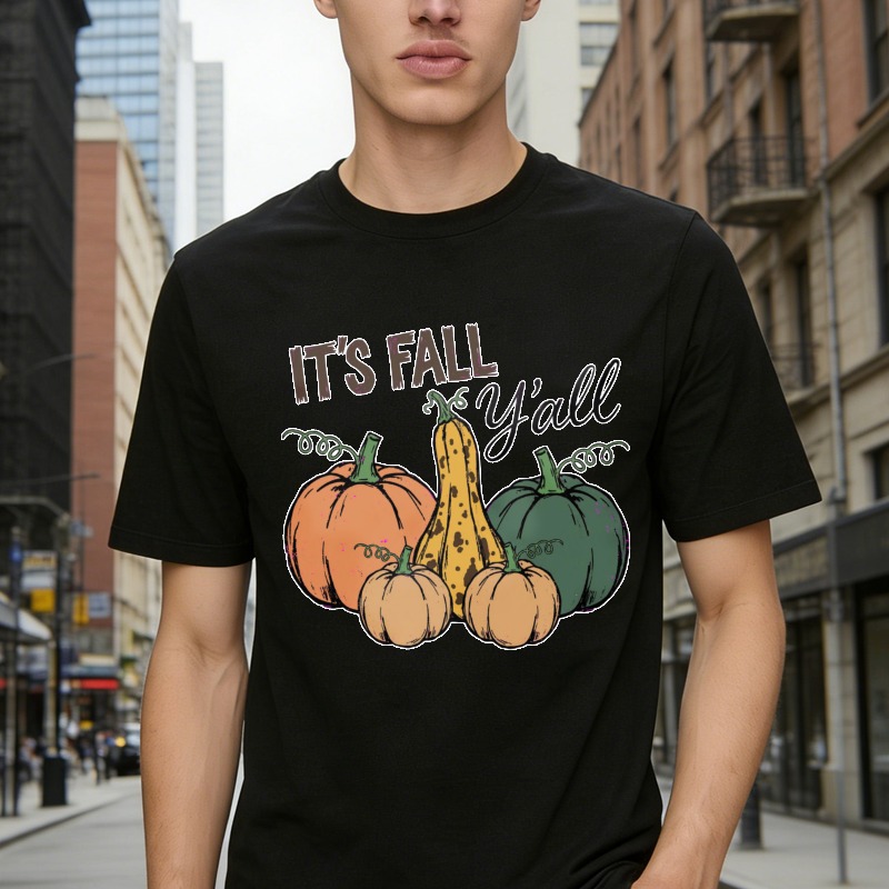 Its Fall Yall Pumpkin And Gourd Autumn Harvest Graphic T-shirt