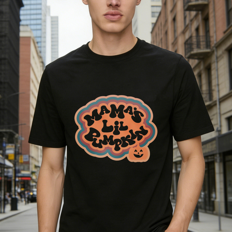 Mamas Lil Pumpkin Retro Halloween Graphic Unisex Classic T-shirt