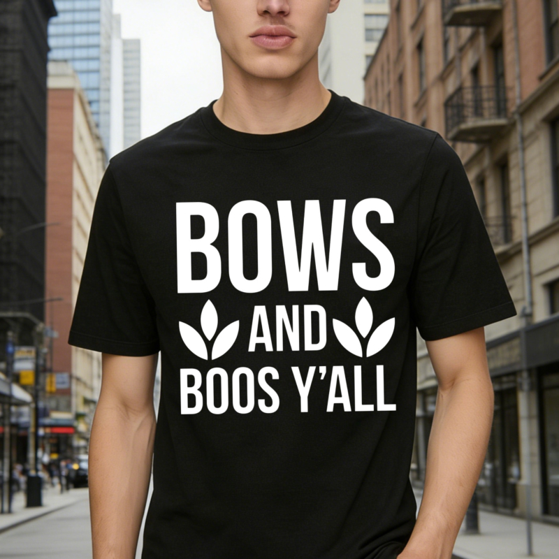 Bows And Boos Yall Halloween Funny Quote Graphic T-shirt