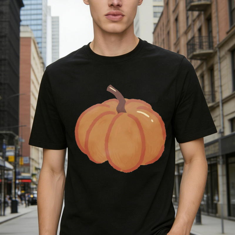 Orange Pumpkin Illustration Graphic T-shirt