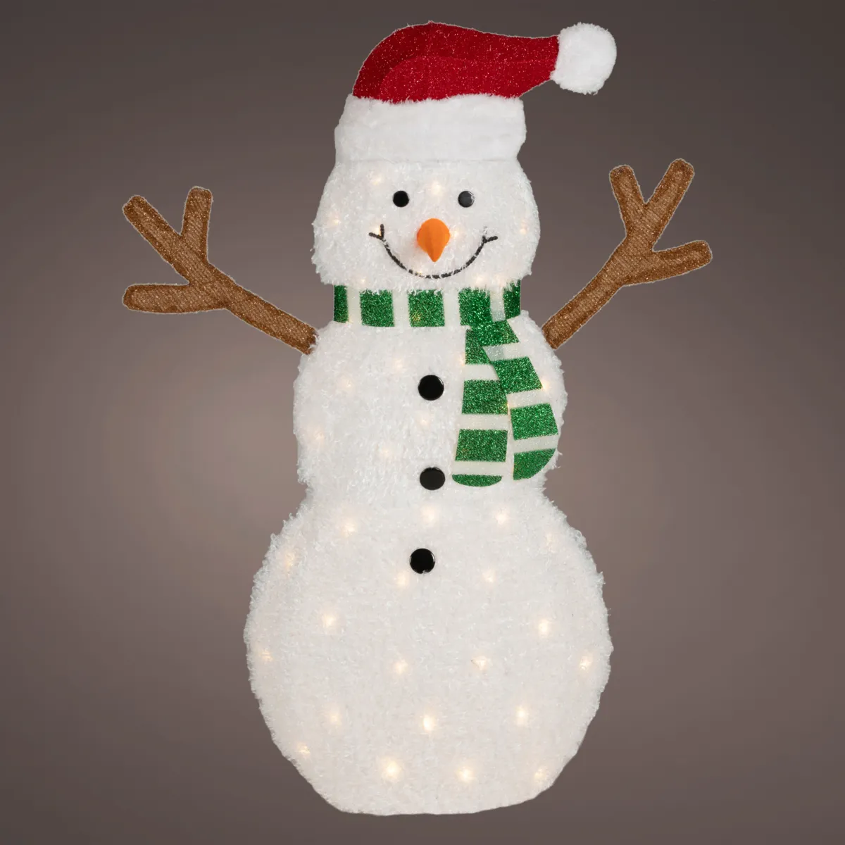 Bonhomme de neige lumineux Oscar – 50 LED blanc chaud, H 107 cm