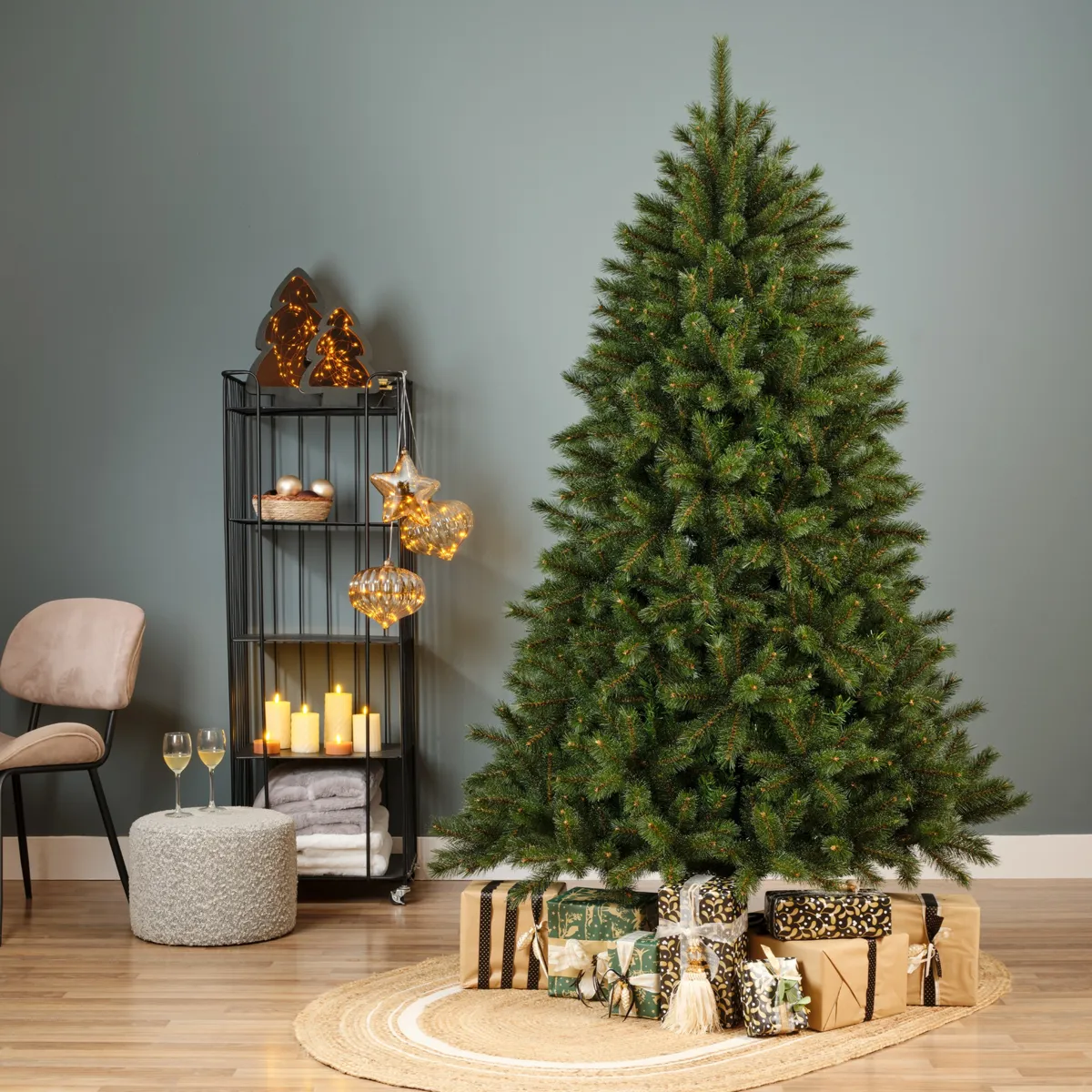 Sapin de Noël artificiel Boréal – 120 cm, vert effet perlé