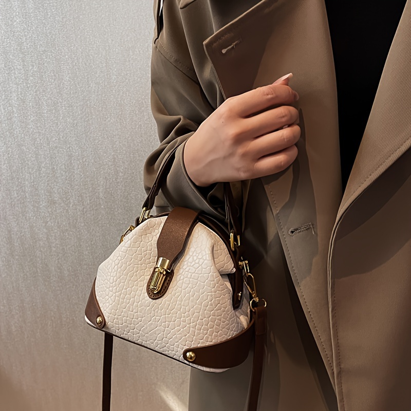 Color Block Bubble Texture Mini Doctor Handbag