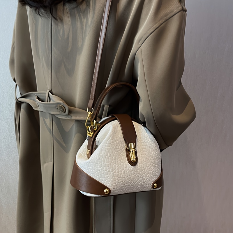 Color Block Bubble Texture Mini Doctor Handbag