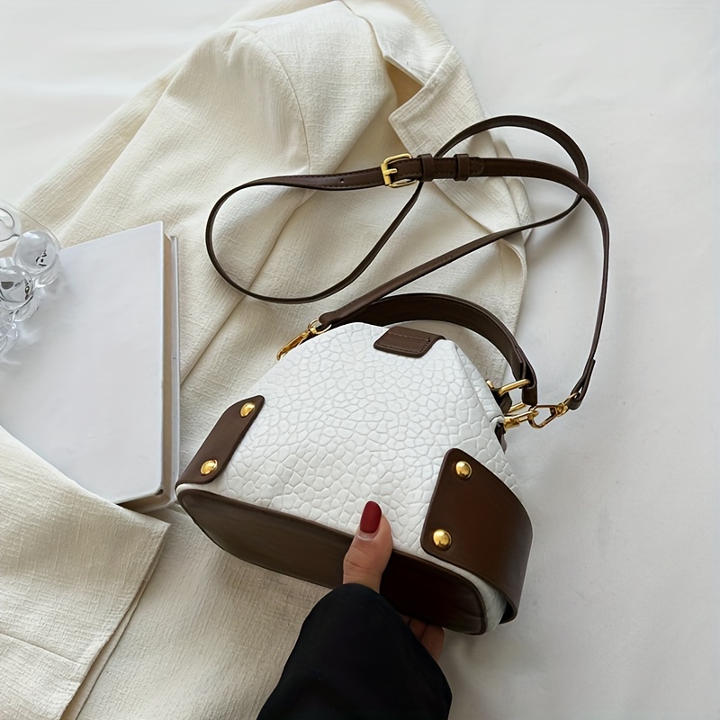 Color Block Bubble Texture Mini Doctor Handbag