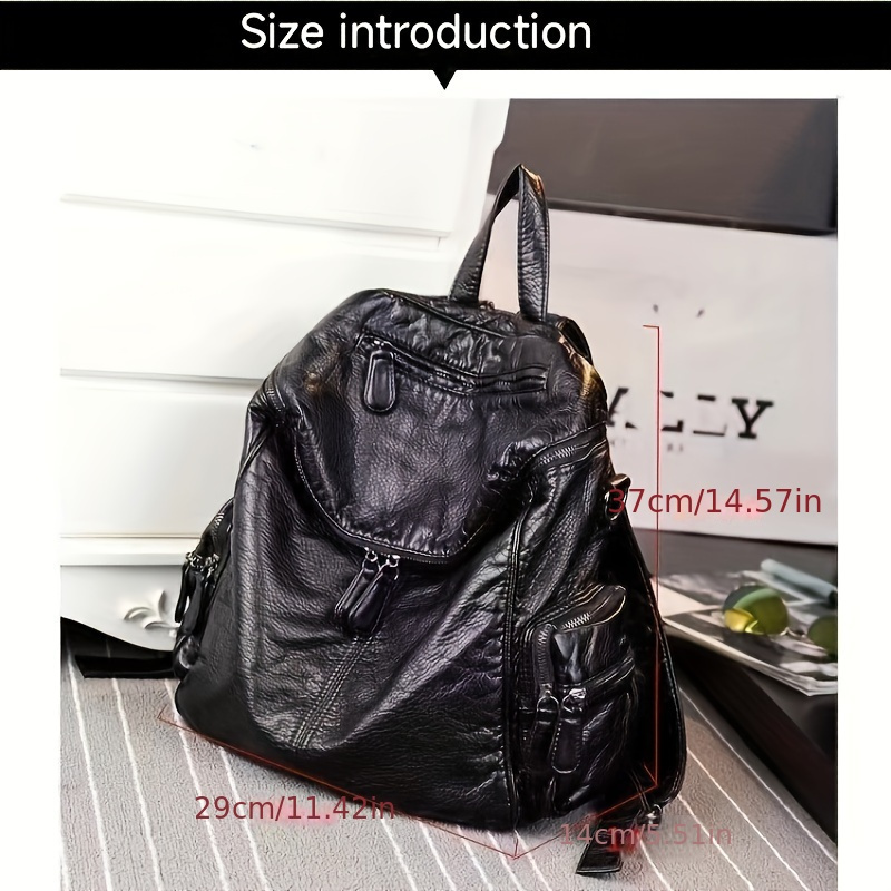 Vintage Washed Leather Rivet Backpack