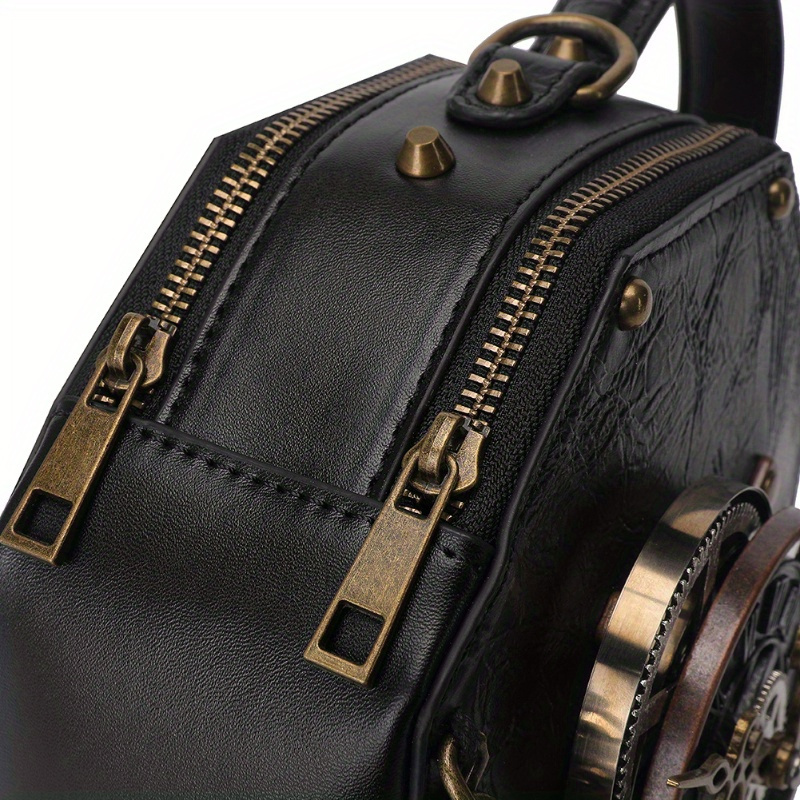 Steampunk Gear Clock Octagonal Mini Handbag