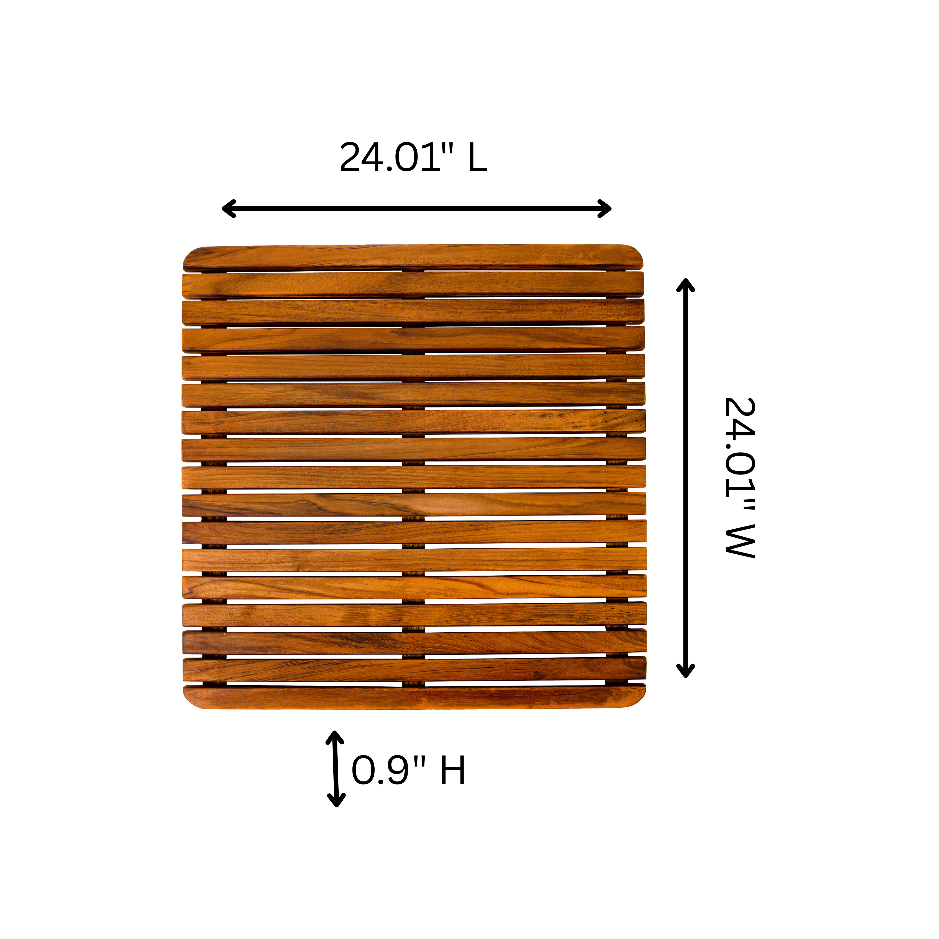 amoraspot Yukon Teak Shower and Bathmat 24" x 24"